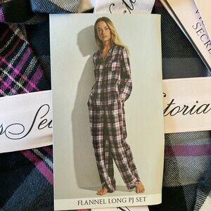 Victoria's Secret Flannel Long PJ Pajama Set Size: Medium